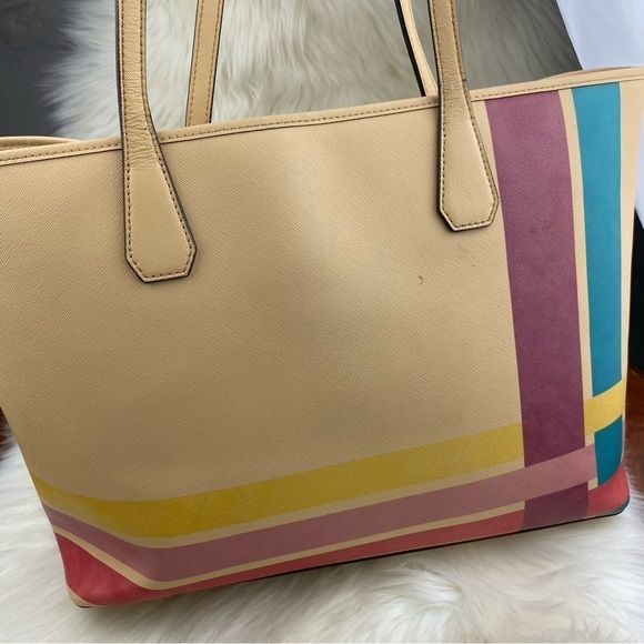 TORY BURCH PERRY STRIPE BLAKE MULTICOLOR TOTE BAG - Picture 3 of 16